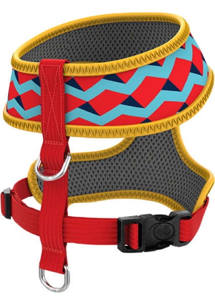 Ispet Mavi Zigzag Airmesh Köpek Göğüs Tasması