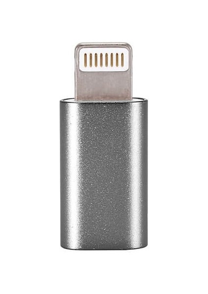 Apple Şarj Dönüştürücü Otg Micro USB To Iphone Lightining Çevirici Dönüştürücü Adaptör Gri