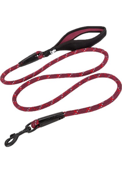 Kırmızı Neoprene Süngerli Halat Köpek Tasma Kayışı