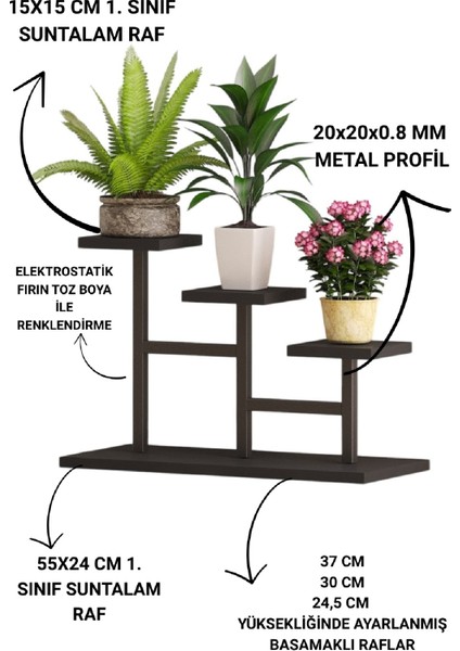 Metal Iskeletli Saksılık Çiçek Rafı Aksesuar ve Bitki Rafı ve Stand modelleri