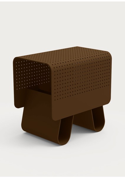 U Stool Kahverengi Metal Tabure