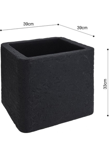 Namook Siyah Plastik Taş Tasarım Saksı 39 x 33 cm fiyatları