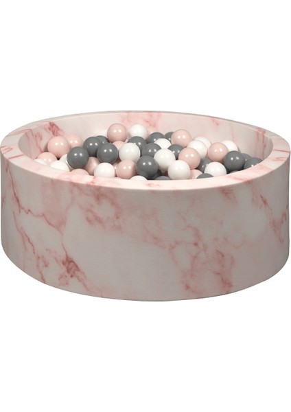 Pembe Mermer 90X30 cm 3'lü Top Havuzu