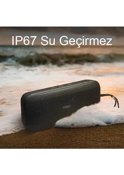 IP67 Stormbox Flow Su Geçirmez Powerbank Özellikli Taşınabilir Siyah Bluetooth Hoparlör