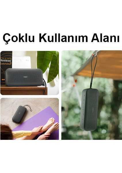 IP67 Stormbox Flow Su Geçirmez Powerbank Özellikli Taşınabilir Siyah Bluetooth Hoparlör