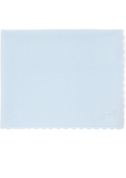 Pamuklu Mavi Bebek Battaniyesi 75X105 cm