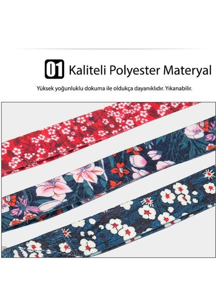 Mavi Neoprene Süngerli Çiçek Desenli Köpek Tasma Kayışı