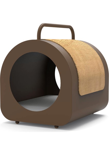 Purr Minderli Koyu Kahverengi Kedi Evi