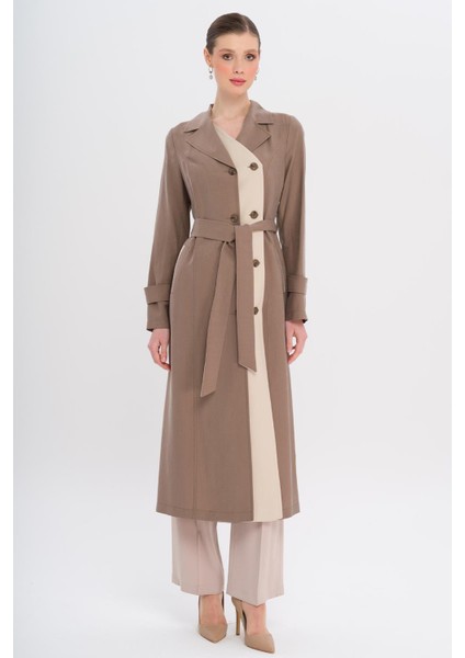 Garni Detaylı Kruvaze Astarsız Modal Trençkot A.kahve 6734
