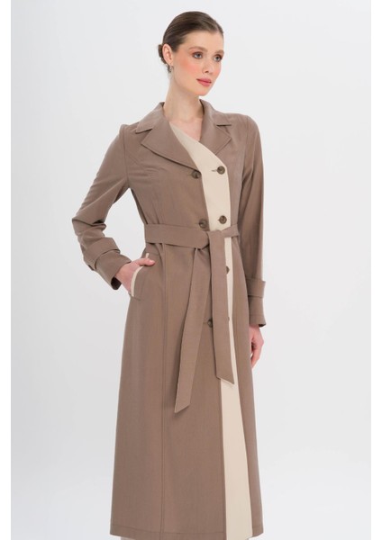 Garni Detaylı Kruvaze Astarsız Modal Trençkot A.kahve 6734 fiyatları