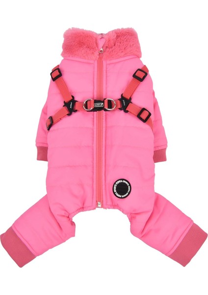 Everson Dog Jumpsuit Pembe Tasmalı Köpek Tulumu
