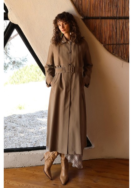 Kontrast Dikiş Detaylı Astarsız Modal Trençkot A.kahve 6717 fiyatları