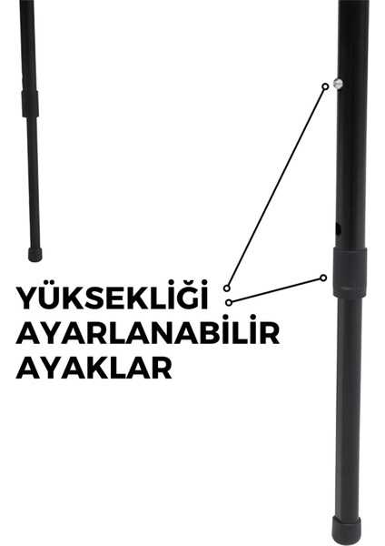 Claros Siyah Metal Katlanır Kamp Masası