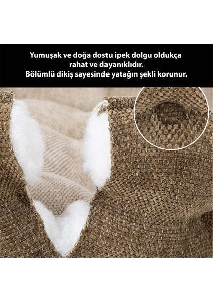 Yeşil Şönil Kumaşlı Kedi ve Küçük Irk Köpek Yatağı
