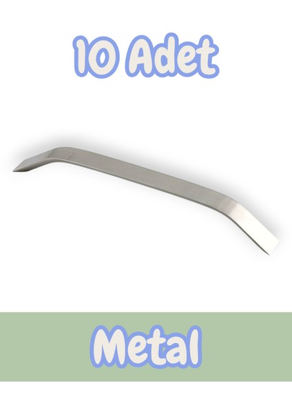 Şahin Alüminyum Metal Lüks Modern Mobilya Çekmece Mutfak Dolabı Kulpu Inox (10 Adet)