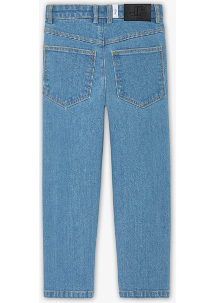 Mavi Düz Kesim Erkek Çocuk Jean Pantolon
