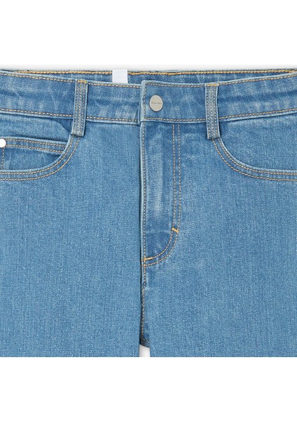 Mavi Düz Kesim Erkek Çocuk Jean Pantolon