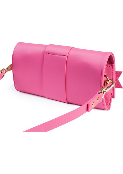 Love Keeper Handsfree Pembe Deri Köpek Gezdirme Kayışı