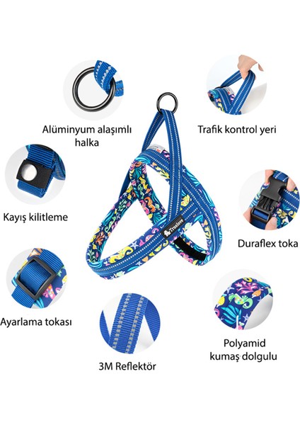 Blossom Kırmızı Köpek Göğüs Tasması