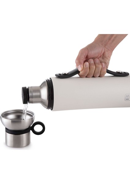Termo Taşıma Kulplu Paslanmaz Çelik Mat Beyaz Termos 1500 ml modelleri