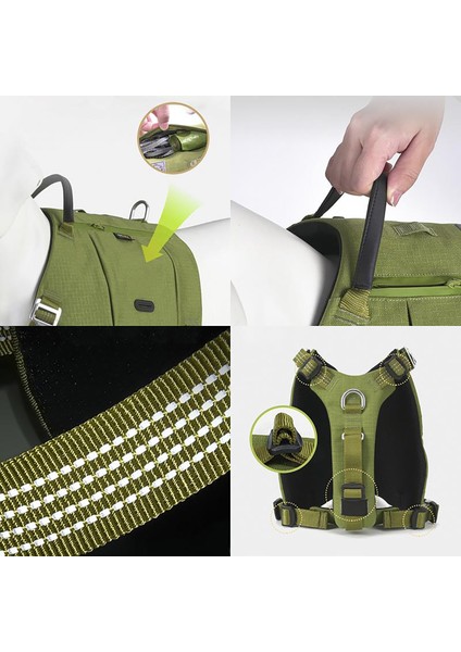 Cordura Kumaşlı Cepli Turuncu Köpek Göğüs Tasması