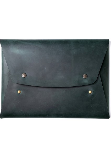 Antik Yeşil MacBook Air 13" Deri Kılıf Çanta