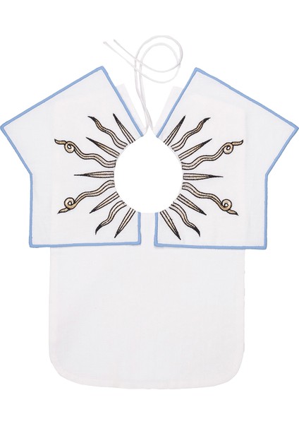 Sun Iı Bib Beyaz Koton Kız Çocuk Mama Önlüğü