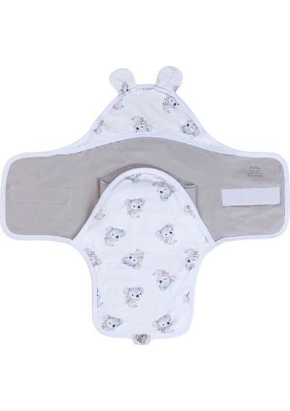 1.0 Tog Koala Beyaz Pamuklu Unisex Bebek Kundak