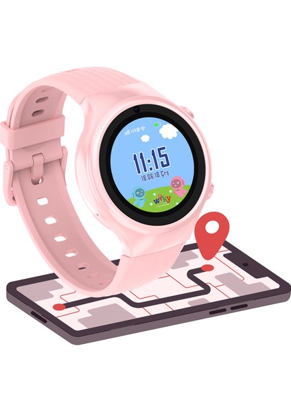 5 S Görüntülü Arama Pembe Kız Çocuk Akıllı Saat