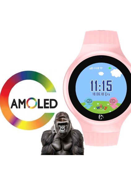 5 S Görüntülü Arama Pembe Kız Çocuk Akıllı Saat