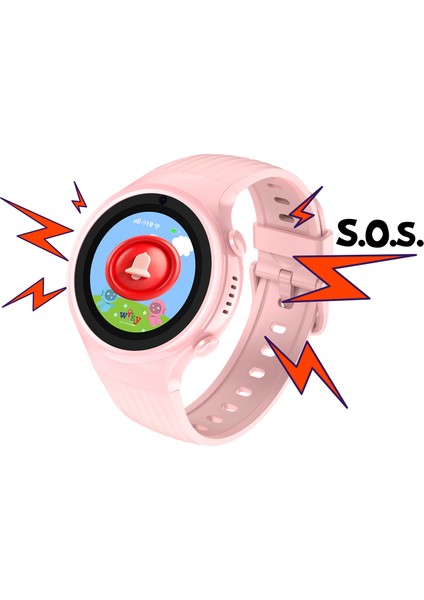 5 S Görüntülü Arama Pembe Kız Çocuk Akıllı Saat