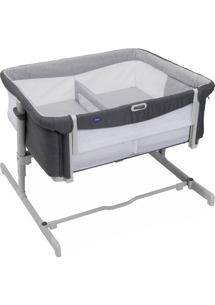 NEXT2ME Twins Co-Sleep Crib Magnet Gri Ikiz Anne Yanı Beşik