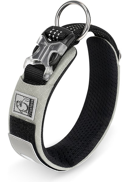 Cordura Kumaşlı Mesh Gri Köpek Boyun Tasması