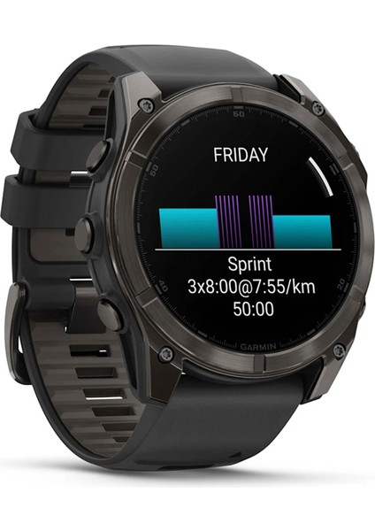 Fenix 8 Amoled Sapphire 51MM Karbon Gri Dlc Silikon Kayışlı Akıllı Saat modelleri