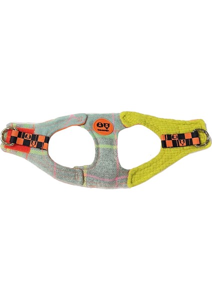 Tartan Gri Köpek Göğüs Tasması