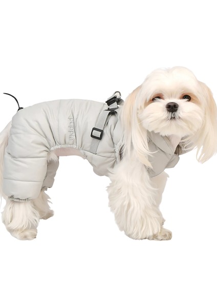 Cotton Touch Gri Tasmalı Köpek Tulumu