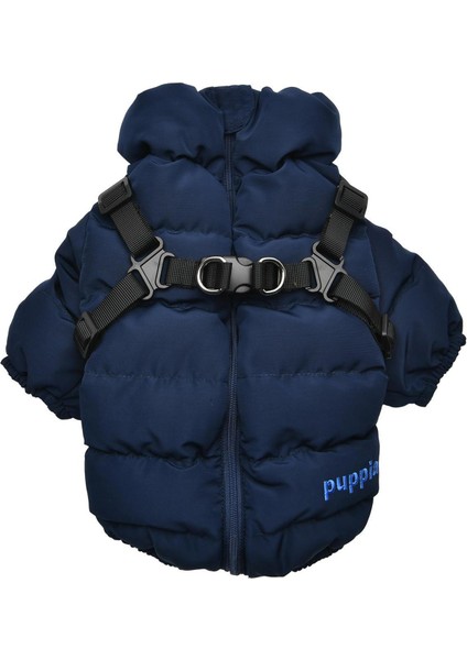 Soft Jumper Lacivert Tasmalı Köpek Montu
