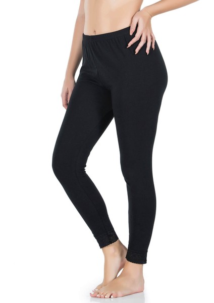 Paça Dantelli Uzun Kadın Tayt 413