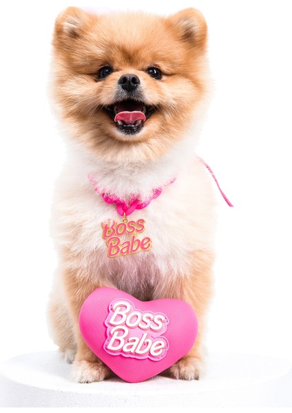Boss Babe Pembe Köpek Kolye