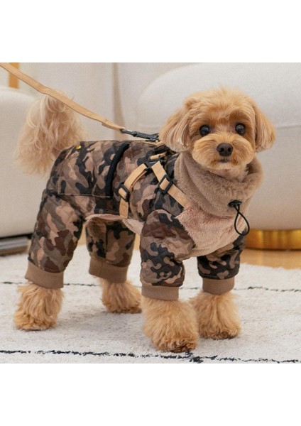 Bylur Jumpsuit Bej Tasmalı Köpek Tulumu