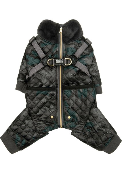 Bylur Jumpsuit Siyah Tasmalı Köpek Tulumu