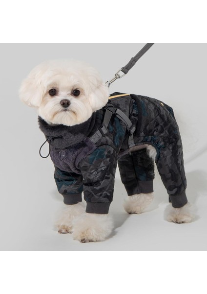 Bylur Jumpsuit Siyah Tasmalı Köpek Tulumu