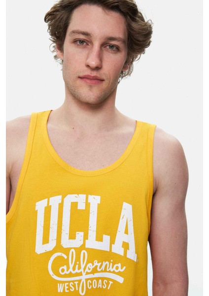 Pebble Sarı Sıfır Kol Oversize Baskılı Erkek Tshirt fiyatları