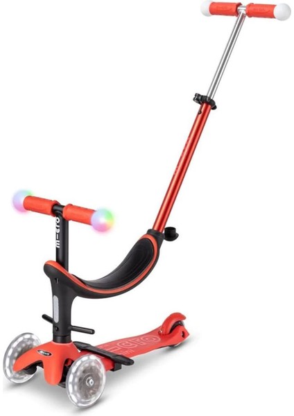 MINI2GROW Magic LED Kırmızı 3 Tekerlekli Çocuk Scooter