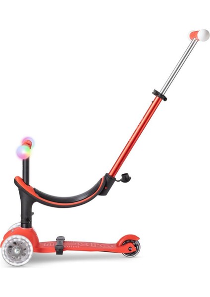MINI2GROW Magic LED Kırmızı 3 Tekerlekli Çocuk Scooter