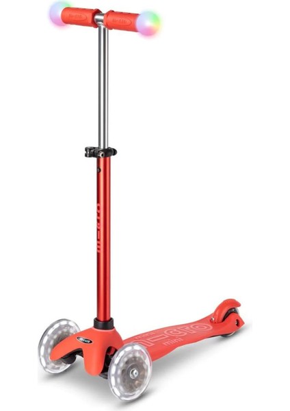 MINI2GROW Magic LED Kırmızı 3 Tekerlekli Çocuk Scooter