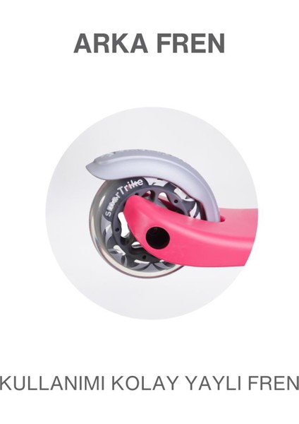 T1 Pembe Oturaklı ve Çantalı 3’ü 1 Arada Çocuk Scooter