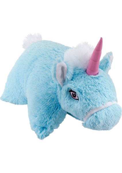 Unicorn Katlanır Mavi Peluş Yastık