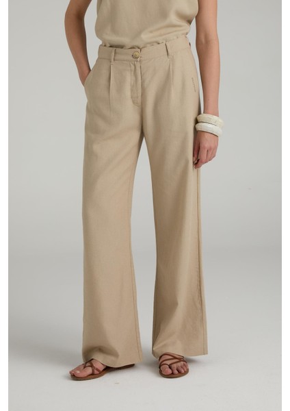 Keten Karışımlı Comfort Fit Pantolon fiyatları