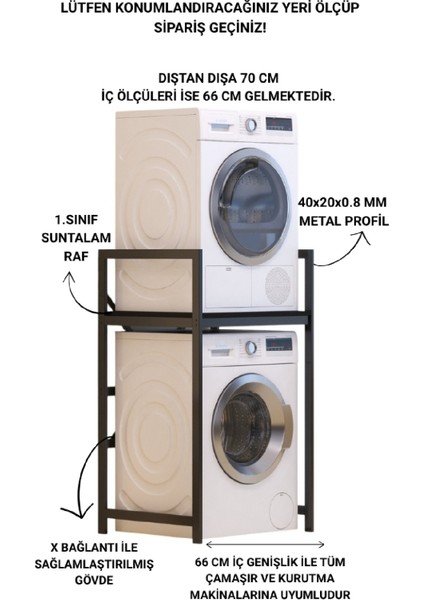 Çamaşır Makinası ve Kurutma Makinası Rafı Çamaşır Makinası Üstü Banyo Düzenleyici Raf
